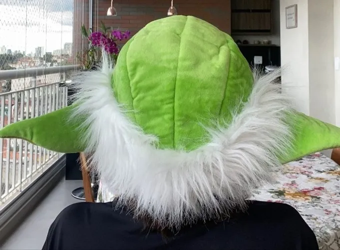 fantasia carnaval starwars touca yoda cosplay fantasia para o carnaval