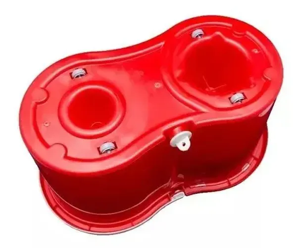 Balde Com Esfregao Mop 16l Aço Inox Ck01 23cmx25cmx44cmhao -vermelho
