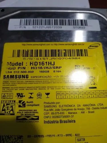 HD Samsumg 160 GB Modelo HD 161HJ