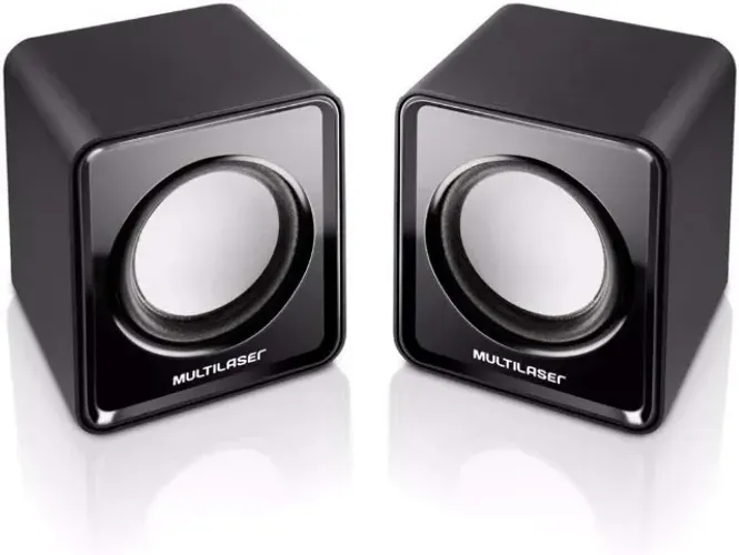 Caixas de Som 2.0 3w Rms Alimentação Usb Conexão P2 Controle de Volume Som Estéreo Preto -