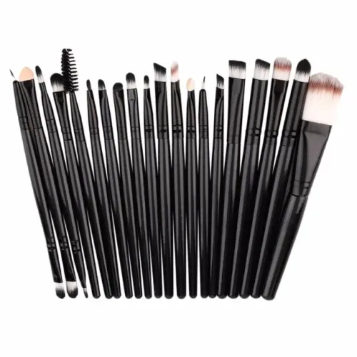 Kit 20 Pincéis Maquiagem Maquiadora Salão Make Estojo Profissional Design Cerdas Macias
