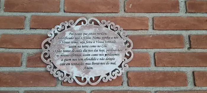 Decoração  placa Oração Pai Nosso MDF envelhecido