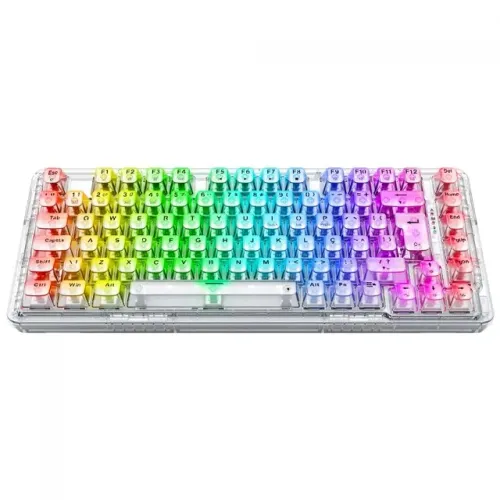 Teclado Mecânico 75% Redragon ELF Pro Clear RGB Bluetooth/Wireless Recarregável - WZetta