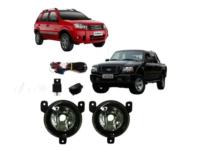 Instalação Farol Auxiliar Neblina Milha Completo Ford Ranger Ecosport ano 2003 até 2007
