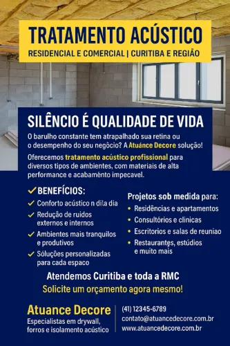 Tratamento acústico - residencial ou comercial (41)3265-3394