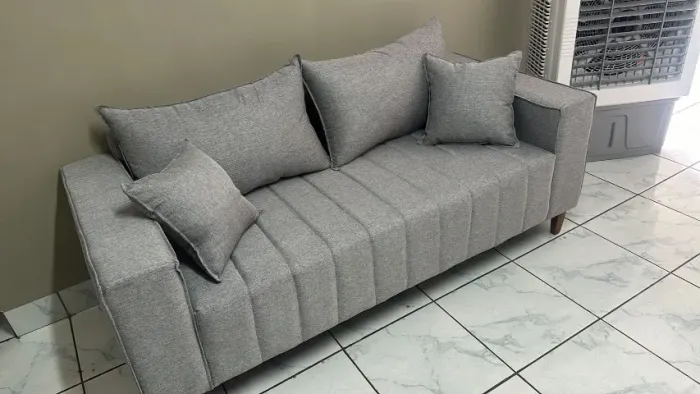 Sofá Living 2,0m Linho com Almofadas Direto da Fabrica Fazemos Entrega