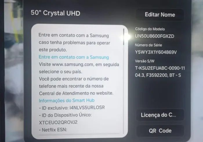 TV Samsung 4k Crystal 50 polegadas 
