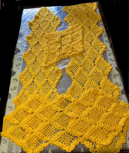 Kit com 4 peças de crochê para cozinha