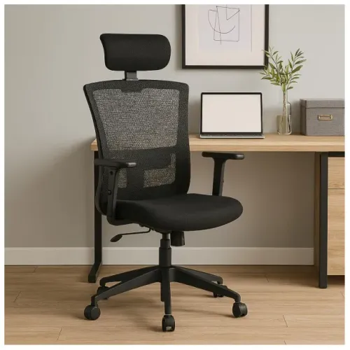 Cadeira Escritório Tela WAY Preta Ergonômica Conforto Executivo Design Moderno 20079