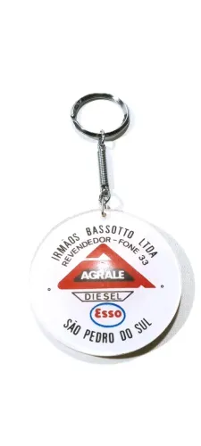 Chaveiro antigo São Pedro do Sul 1976 Agrale Diesel Esso Irmãos Bassoto