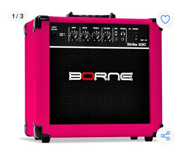 Amplificador Guitarra Borne Strike G30 Rosa