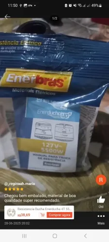 Resistência Ducha Enerducha 4T 127v / 5500W 127V