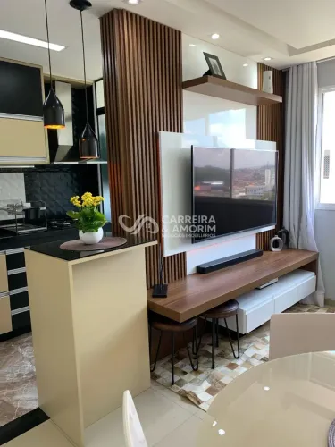 APARTAMENTO (MOBILIADO) A VENDA COM 47M², 2 DORMITÓRIOS, GARAGEM, CONDOMÍNIO VILA ARBORIS