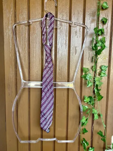 Gravata listrada roxa Empório Colombo Seda