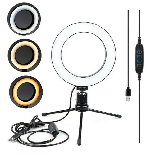 Ring Light de mesa com suporte