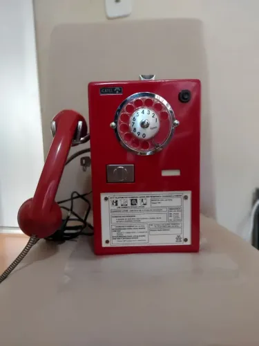 Telefone Público ICATEL Antigo - Peça de Colecionador