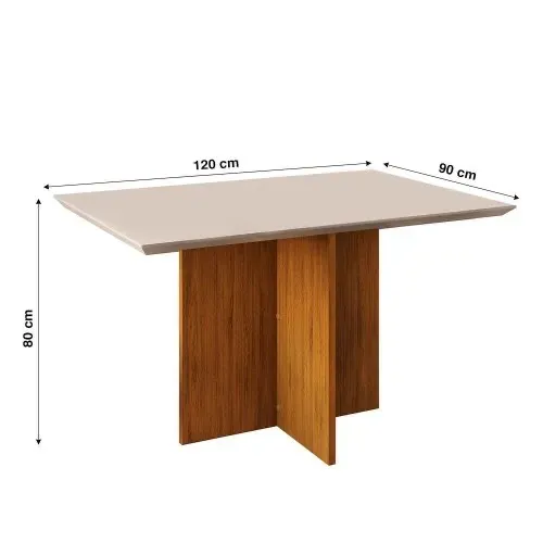 Mesa de Jantar 1,20 x 0,80 com Vidro PRONTA ENTREGA