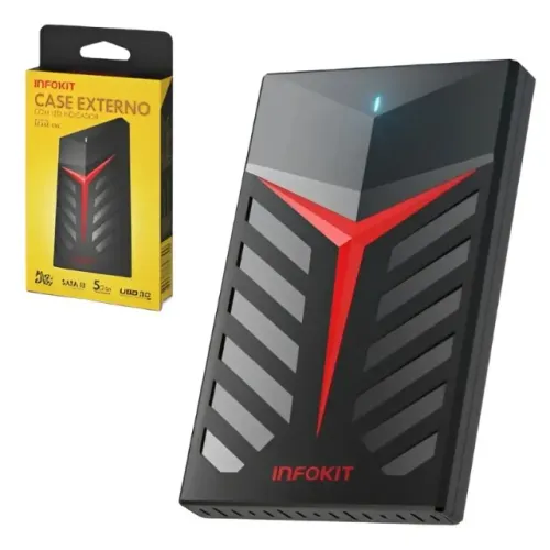 Case Gaveta Externa para HD 2.5 SATA II USB 3.0 Fast 5Gbps apoio UASP 3TB Gamer com Led