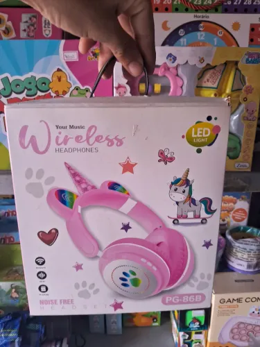Fone de ouvido swm fio do unicórnio  com led