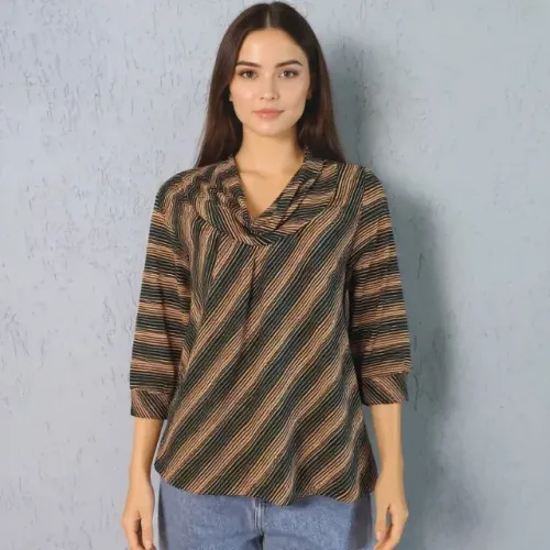 30_Blusa de malha gola balonê Twist's / Tam G1