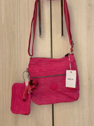 Bolsa Kipling Ombro Rosa + Carteira  - Nova!