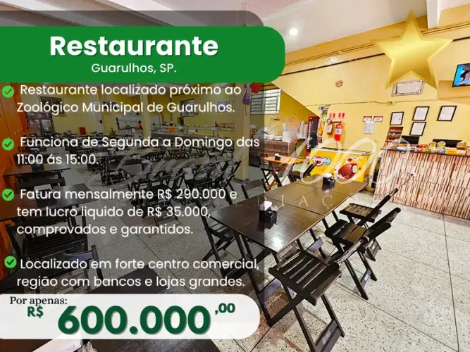 Restaurante em Guarulhos, SP. (Cod. 113544)