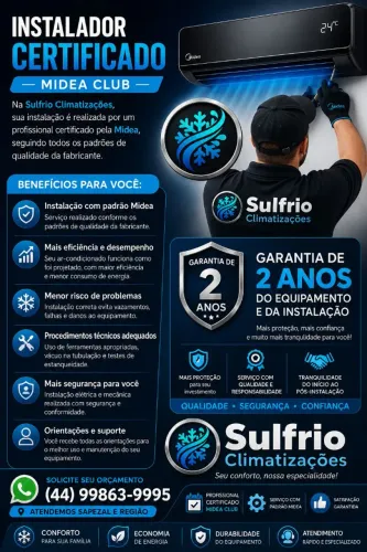 Instalação manutenção higienização de ar condicionado