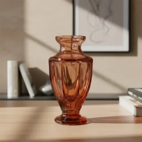 Vaso Vintage Vermelho Cristal Tcheco Moser Selado - Ofeta Namorados!