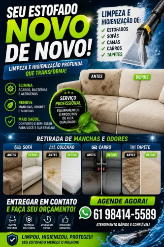 Lempeza e Higienização de Estofados em Geral