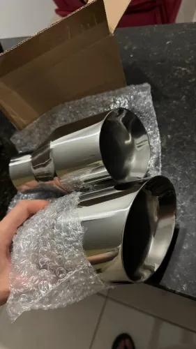 Par de ponteiras inox 4 polegadas novas