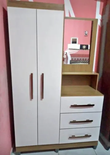 Guarda Roupa Solteiro 2 portas e 3 Gavetas Onix Novo Direto da Fabrica 