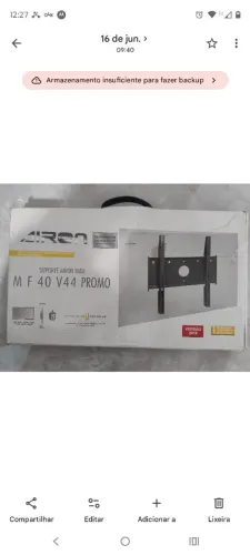 Suporte de tv airon wall compatível com tvs de 32 até 65