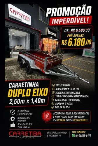 Carretinha duplo eixo