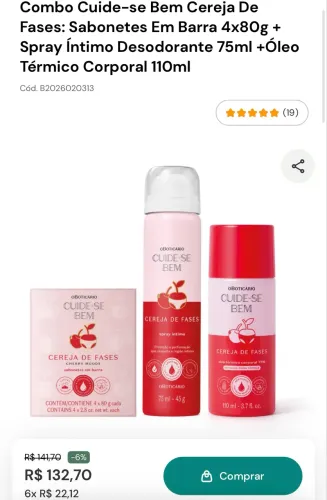 Combo Cuide-se Bem Cereja De Fases