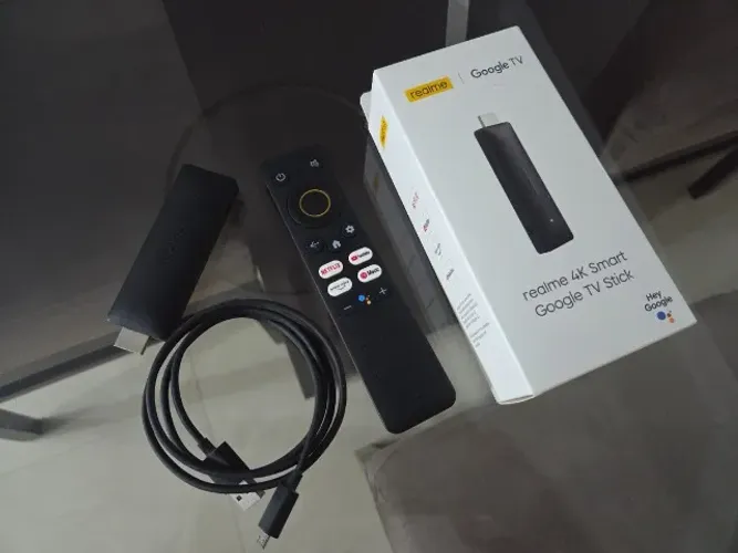 Realme 4k Smart Google Tv Stick Controle De Voz Original