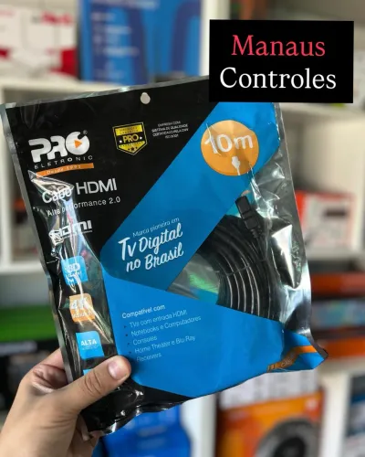Cabo Hdmi de 10 Metros Pro Eletrônic 3D / Resolução Ultra HD 4K