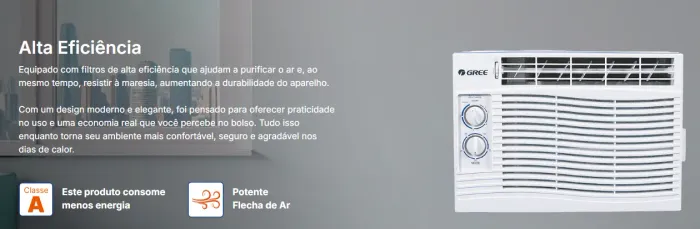 AR CONDICIONADO GREE 7.000 BTUS COBRE SELO PROCEL A NOVO NOTA FISCAL E GARANTIA 01 ANO