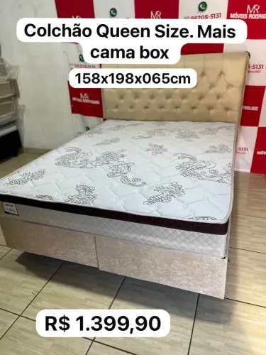 Colchão Queen Size + cama box.