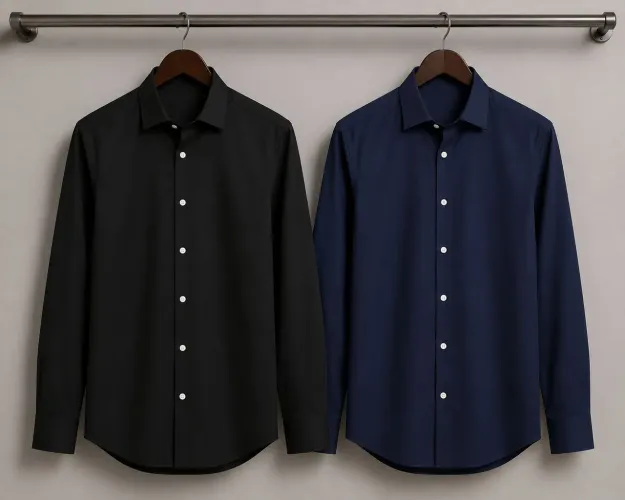 kit com 2 camisas sociais slim M