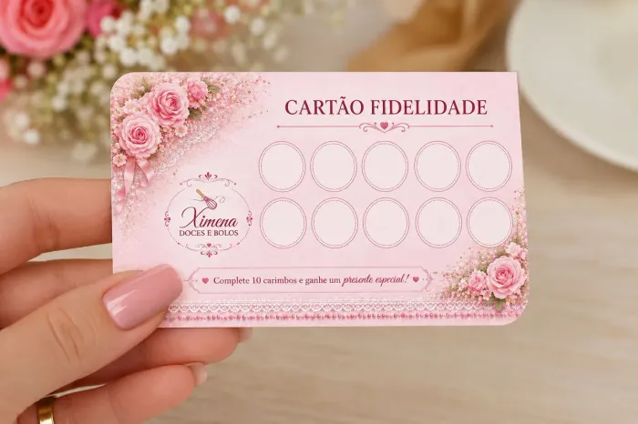 50 unidades Cartão Fidelidade Personalizado