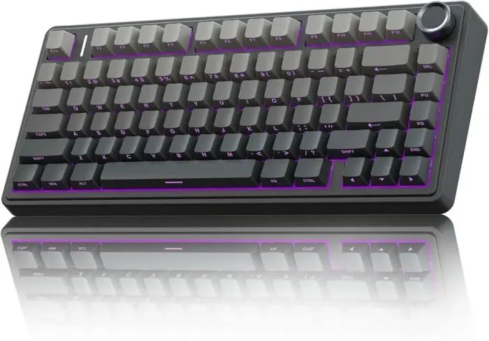 Teclado Magnético AULA F75 HE 8000hz 0.125ms Wireless Tri-Mode ARGB Knob