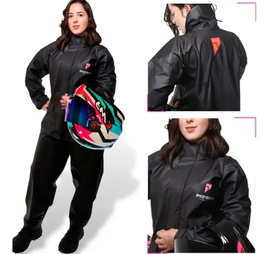 Capa De Chuva Feminina Moto Pioneira Tamanho GG (44-46) - Nova
