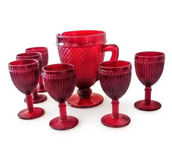 Conjunto taças e jarra retrô 