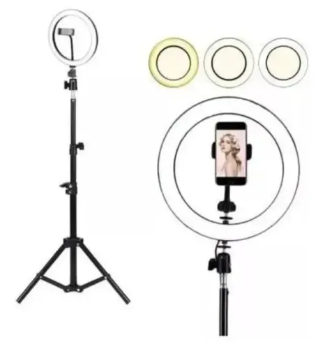 Ring Light Iluminador 10 rgb Polegadas Com Tripé De 2.10 Metro