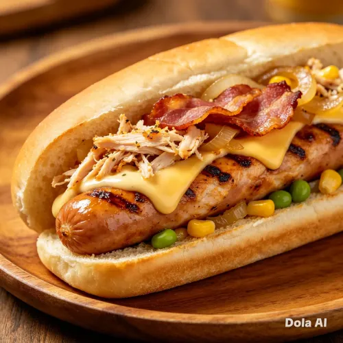 Cachorro quente especial de frango 