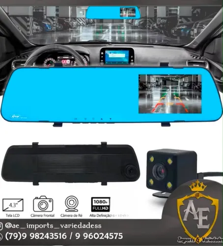 Retrovisor com câmera pra carro