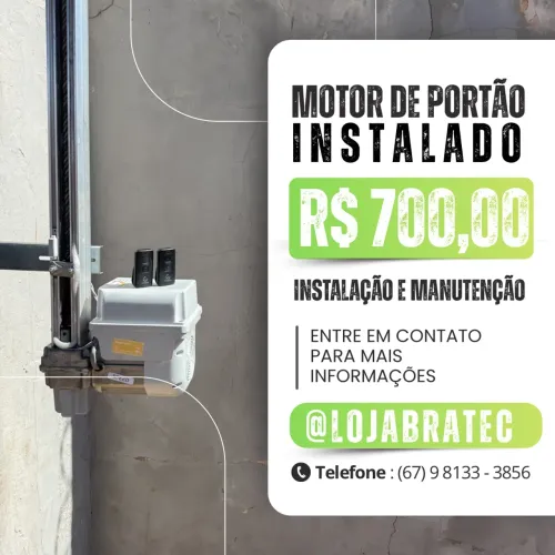 Motor de portão eletrônico 8 segundos (instalado)
