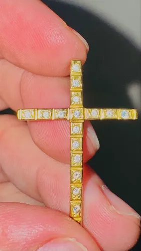 Pingente Cruz ouro18k