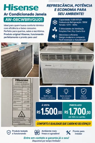 Ar condicionado janela hisense 8.500 Btu