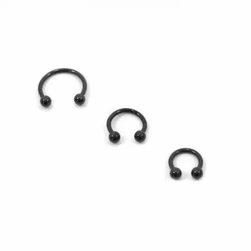 piercing ferradura preto anodizado titânio não descasca 6,8,10 mm